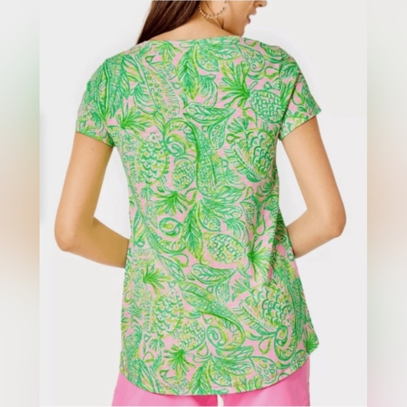 NWT Lilly Pulitzer Etta Scoop Neck Tee - M - Picture 3 of 4